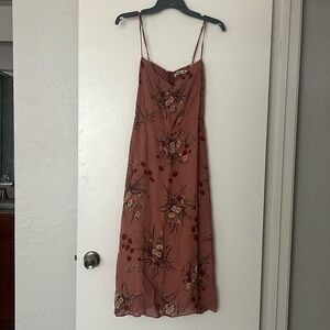 Reformation pink floral midi dress